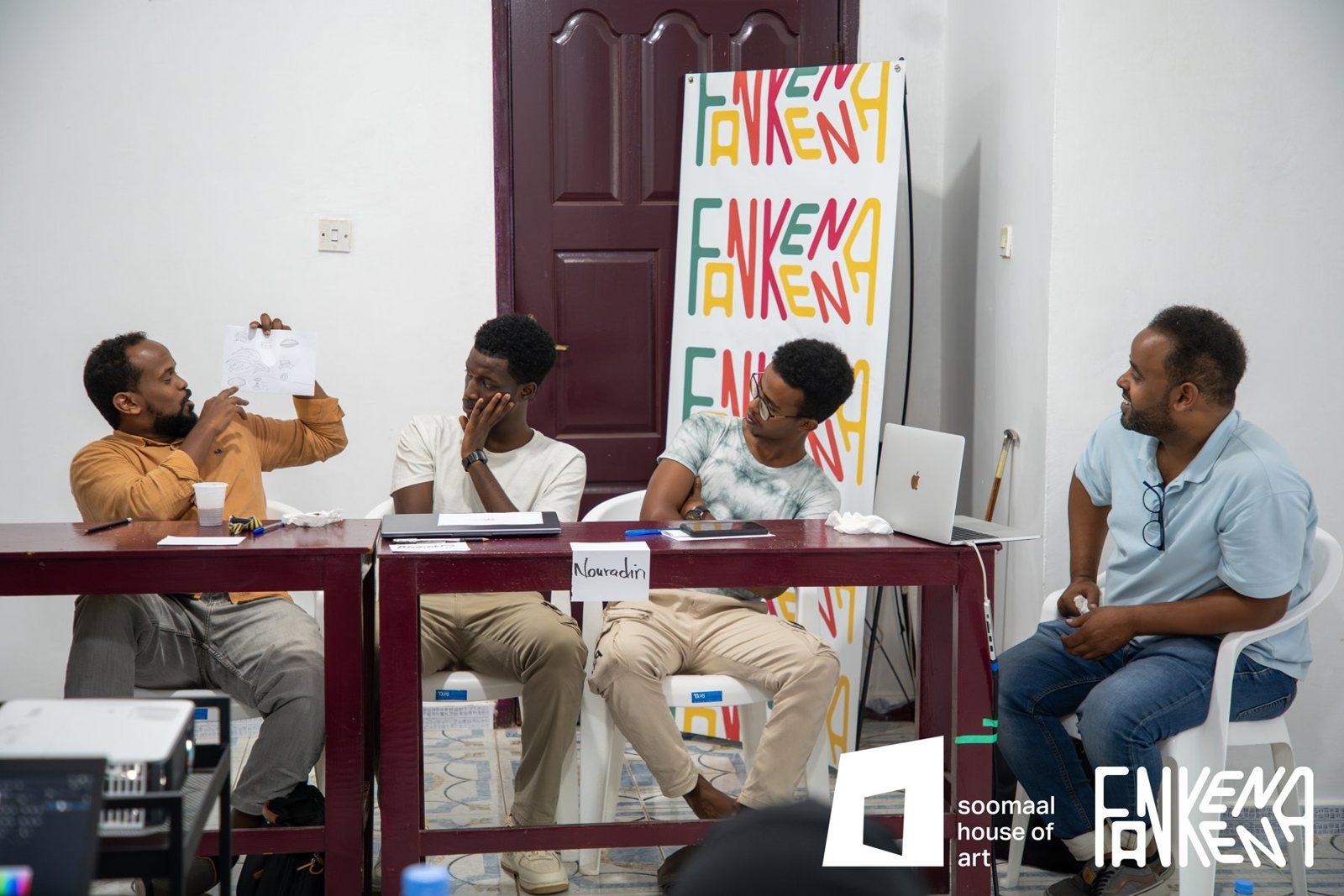 Participants at the graphic design workshop