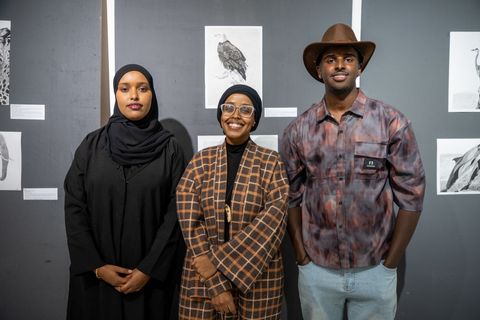 Artists at the opening of their exhibition Heer iyo Hiyikac